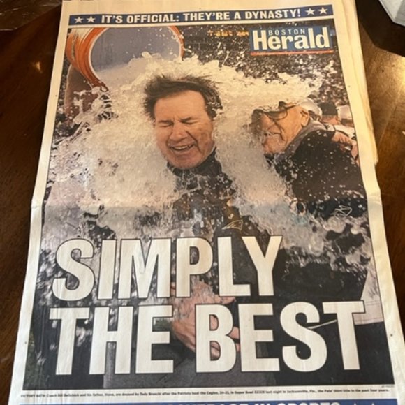 Boston Herald Feb 2005 Newspaper New England Patriots Super Bowl XXXIX Champions - Picture 1 of 4
